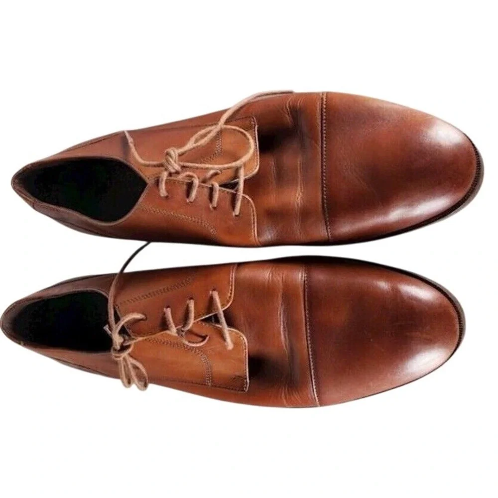 Cole Haan‎ Grand OS Men's 10 M British Tan Leather Round Cap Toe Derby Shoes